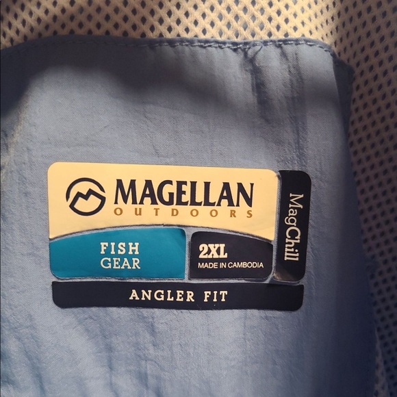 Magellan Outdoors Mag Chill Fish Gear Angler fit Mens short sleeve button up - Picture 5 of 6